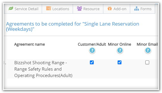 Waiver collection during a range booking