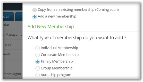 Membership types and tiers setup